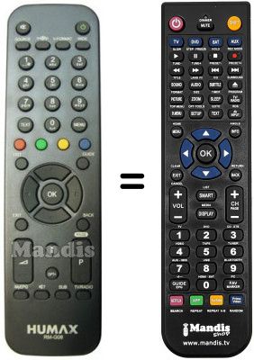 T&eacute;l&eacute;commande &eacute;quivalente Humax RM-G08
