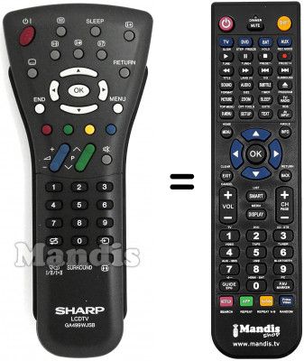 Télécommande équivalente Sharp LC-37RD1ERU