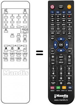 T&eacute;l&eacute;commande &eacute;quivalente Teknant 9363TXT-14'