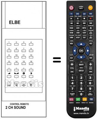 T&eacute;l&eacute;commande &eacute;quivalente Elbe 2CH. SOUND