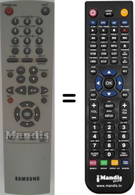Télécommande équivalente Samsung SV651X Télécommande équivalente Samsung SV651X