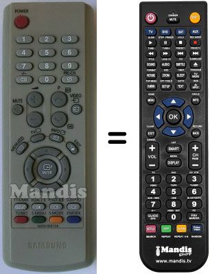 Télécommande équivalente Samsung LW20M11CX/XEC Télécommande équivalente Samsung LW20M11CX/XEC