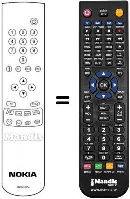 Télécommande équivalente Nokia MP55A2 Télécommande équivalente Nokia MP55A2