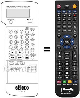 Télécommande équivalente REMCON975 Télécommande équivalente REMCON975