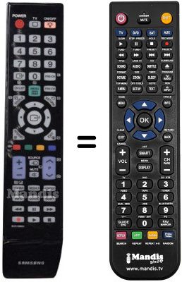 T&eacute;l&eacute;commande &eacute;quivalente Samsung UE40B7000WWXXN