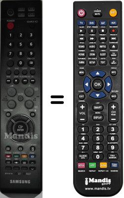 Télécommande équivalente Samsung SP50L6HVX / /XEC
