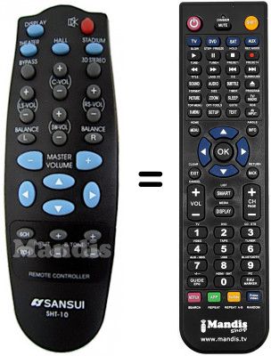 Télécommande équivalente Telefunken TSP200 Télécommande équivalente Telefunken TSP200