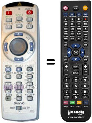 T&eacute;l&eacute;commande &eacute;quivalente Sanyo CXTK
