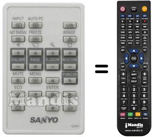 T&eacute;l&eacute;commande &eacute;quivalente Sanyo SUP8930