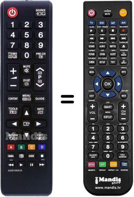 T&eacute;l&eacute;commande &eacute;quivalente Samsung PS51E490B1W/XZG