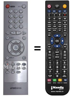 Télécommande équivalente Samsung TX21B4DF4X/XEC Télécommande équivalente Samsung TX21B4DF4X/XEC