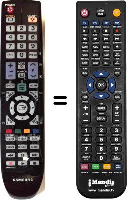 Télécommande équivalente Samsung LE46A656A1FXUA Télécommande équivalente Samsung LE46A656A1FXUA