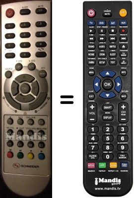 Télécommande équivalente SCHNEIDER STFT1997 Télécommande équivalente SCHNEIDER STFT1997