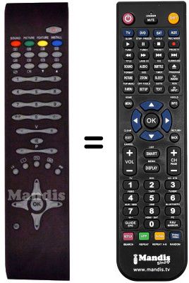 Télécommande équivalente RC1080 Télécommande équivalente RC1080