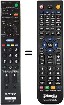 Télécommande équivalente Sony KDL-40V4000LCD Télécommande équivalente Sony KDL-40V4000LCD