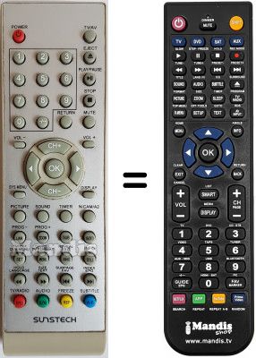 Télécommande équivalente Sunstech TL-X2252D