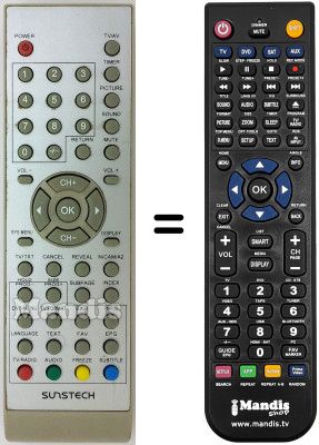 Télécommande équivalente Sunstech TL-1911D