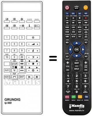 T&eacute;l&eacute;commande &eacute;quivalente TP 660 TOP / FAST