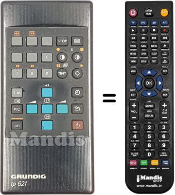 T&eacute;l&eacute;commande &eacute;quivalente Grundig TP 621