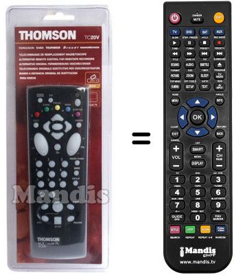 Télécommande équivalente Thomson V1601 Télécommande équivalente Thomson V1601