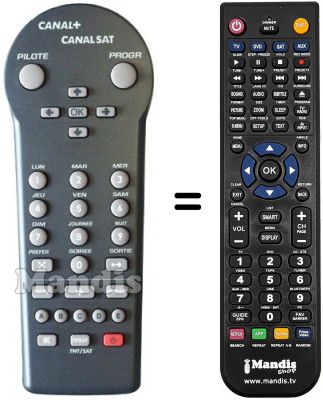 Télécommande équivalente Thomson 21413900 Télécommande équivalente Thomson 21413900
