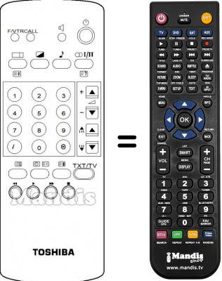 Télécommande équivalente Toshiba 23120267 Télécommande équivalente Toshiba 23120267
