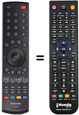 Télécommande équivalente Toshiba 32RV675D Télécommande équivalente Toshiba 32RV675D
