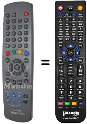 T&eacute;l&eacute;commande &eacute;quivalente Toshiba 2330-6175