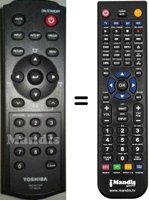Télécommande équivalente Toshiba CT-90316