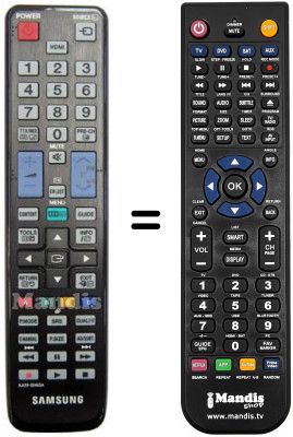 Télécommande équivalente Samsung UE32D5000 Télécommande équivalente Samsung UE32D5000