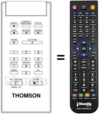 Télécommande équivalente REMCON1087 Télécommande équivalente REMCON1087