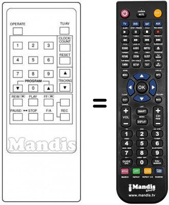 Télécommande équivalente REMCON1233