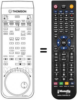 Télécommande équivalente Thomson VP5280L Télécommande équivalente Thomson VP5280L