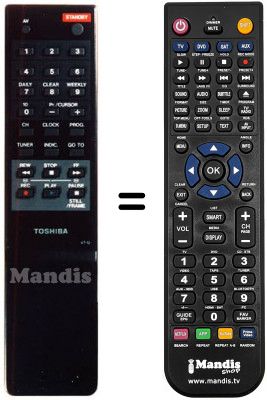 T&eacute;l&eacute;commande &eacute;quivalente Toshiba V121S
