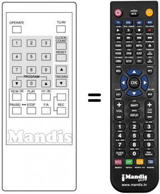 T&eacute;l&eacute;commande &eacute;quivalente Formenti VH210RC