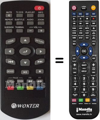 Télécommande équivalente Woxter ICUBE760
