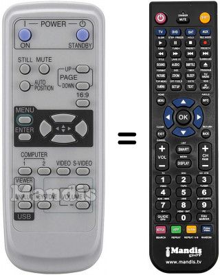 Télécommande équivalente XD206U Télécommande équivalente XD206U