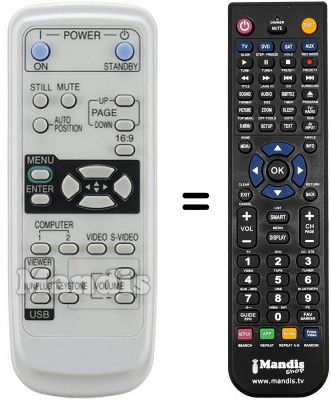 T&eacute;l&eacute;commande &eacute;quivalente Mitsubishi MIT001