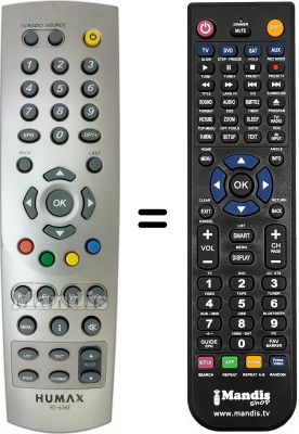 Télécommande équivalente Humax IPDR-9800