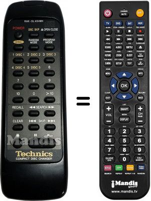 T&eacute;l&eacute;commande &eacute;quivalente Technics RAKSL404WH