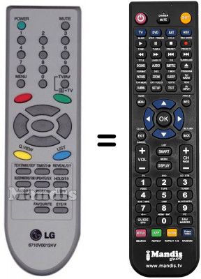 Télécommande équivalente LG 6710V00124V