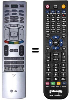 Télécommande équivalente LG 6710V00151S Télécommande équivalente LG 6710V00151S