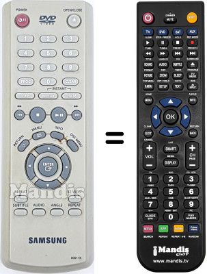 Télécommande équivalente Samsung DVD-P142 Télécommande équivalente Samsung DVD-P142