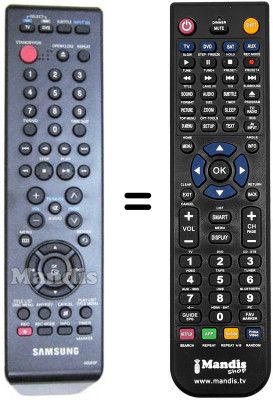 Télécommande équivalente Samsung DVD-R145 Télécommande équivalente Samsung DVD-R145
