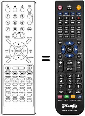 Télécommande équivalente NordMende NMHT1591SE Télécommande équivalente NordMende NMHT1591SE