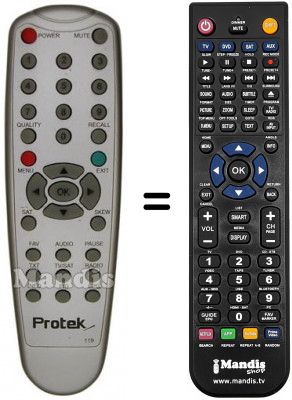 Télécommande équivalente Protek 7000FTA