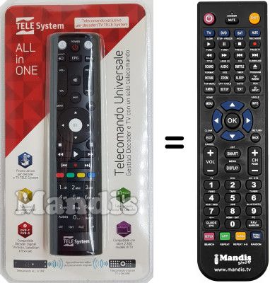 T&eacute;l&eacute;commande &eacute;quivalente Telesystem TS7500-HD