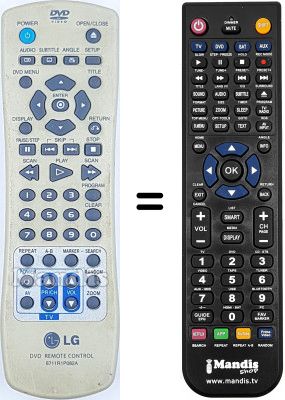 Télécommande équivalente LG DV8900C