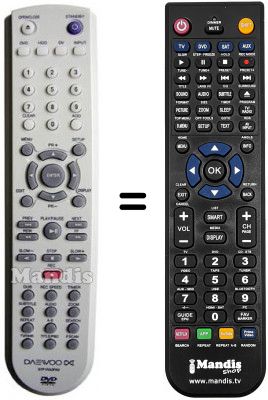 Télécommande équivalente Daewoo DHR7105 Télécommande équivalente Daewoo DHR7105