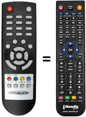 Télécommande équivalente Irradio DTR-1001